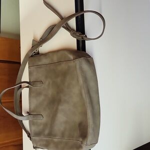 Greenish faux leather purse